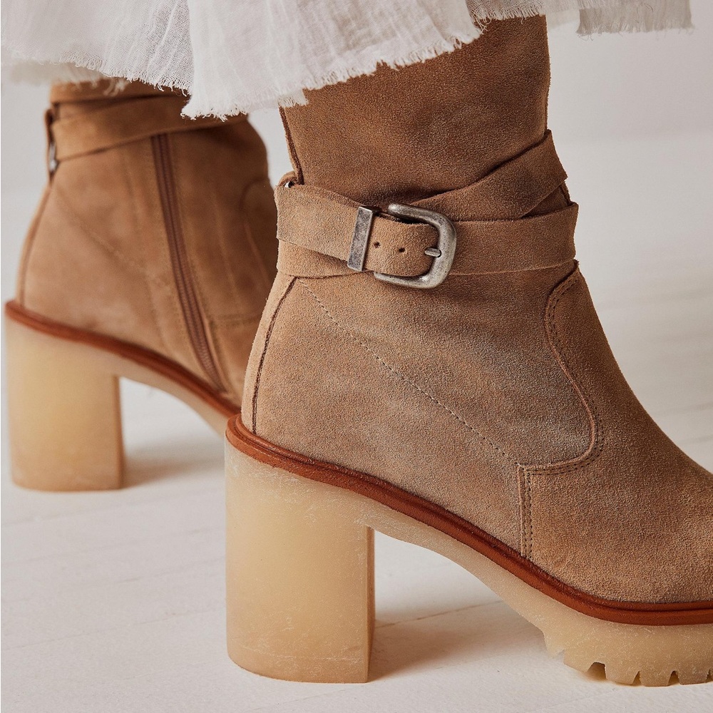 Free People Beige Tan Suede Jasper Over the Knee Tall Boots Size 7
